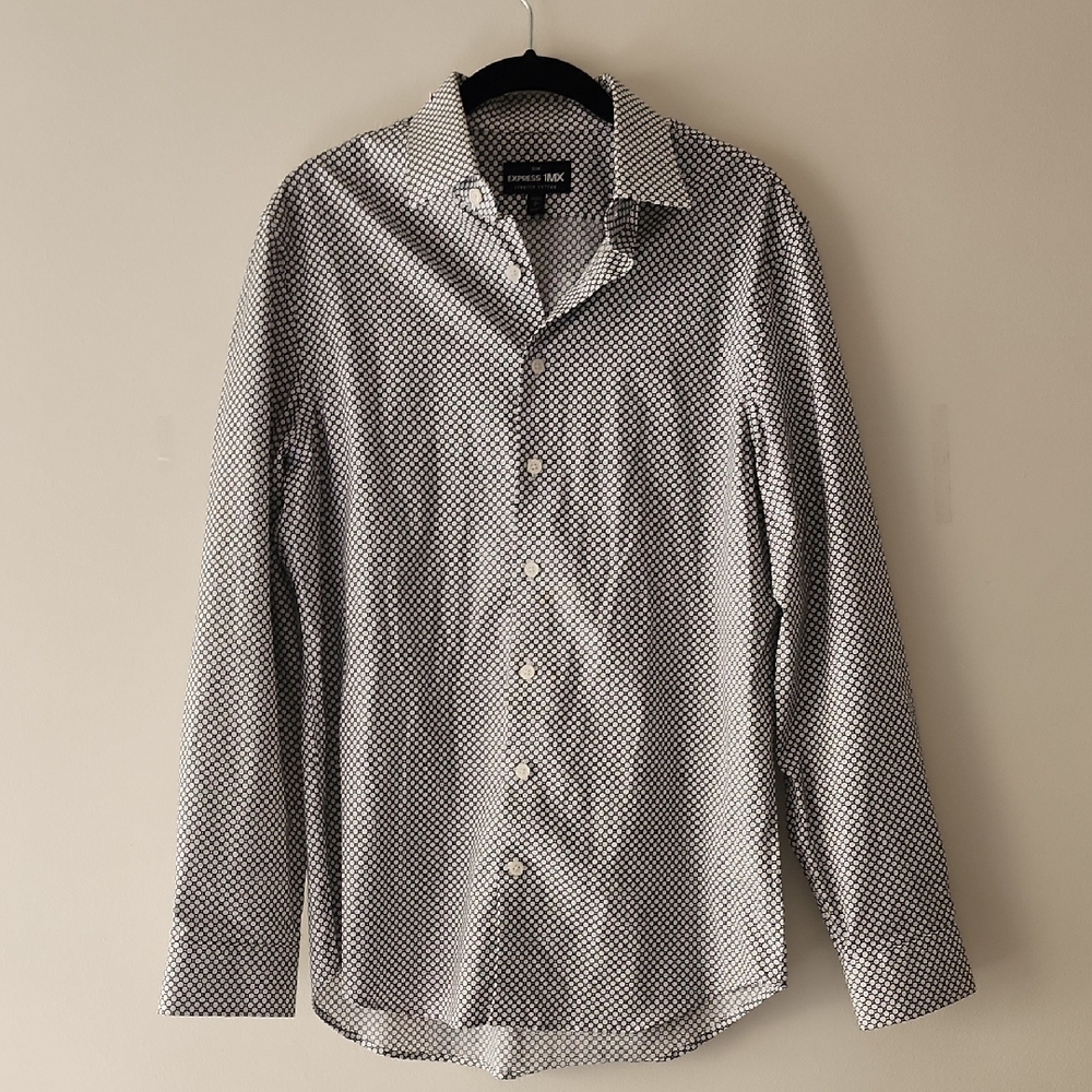 Express Black and White Patterned Men's Shirt